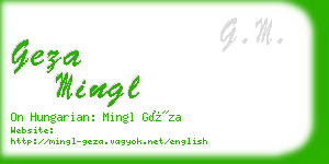 geza mingl business card